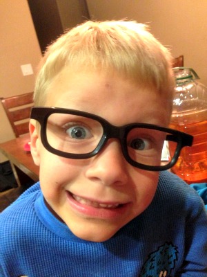 a boy being silly